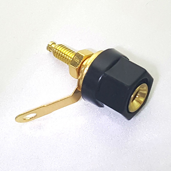 Гнездо "банан" HD-004 Gold 4-16мм, монтажное, черное