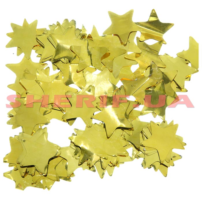 Конфетті Gold Star Зірка (кол. золото, metall, 3x3см) 0,1 кг