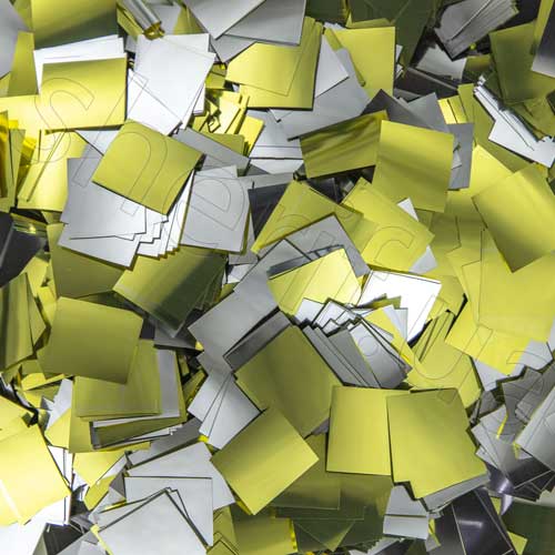 Конфетті золото/срібло Premium 2,5*2,5, 1уп. (0,5 кг)