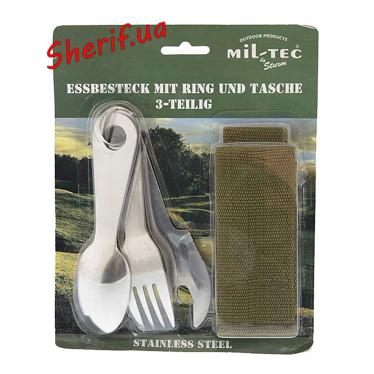 Набір столових приладів MIL-TEC M.RING S-STEEL 3-TLG.M.TASC OD