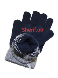 Перчатки вязанные синие-2
