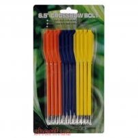 Arrows for pistol crossbow Man Kung MK-PL-3C, (plastic, 12 pcs/pack, 3 colors: yellow, blue, orange)