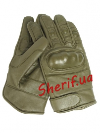 Перчатки MIL-TEC тактические кожаные OLIVE, 12504101-4
