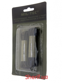Шнурки для черевиків MIL-TEC 80cм Polyester Black 2пари