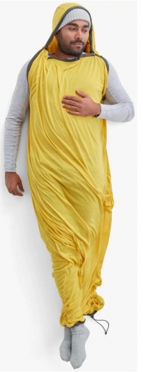 Вкладиш в спальник Sea to Summit Reactor Sleeping Bag Liner, Sulfur Yellow, Compact, Mummy w/ Drawcord, 177 см