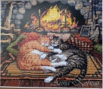 Картина крестиком "Два кота"-3