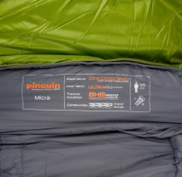 Спальний мішок Pinguin Micra (6/1°C), 195 см - Right Zip, Green
