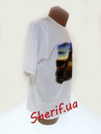 Футболка белая с рисунком(Рыба) 2