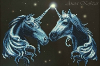 Картина бисером «Единороги»-2