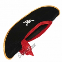 Шапка Пирата с красной повязкой (велюр) 4