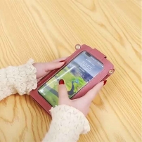 Жіноча сумка для 2-х телефонів, документів та грошей (Dark Pink)