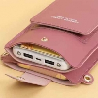 Жіноча сумка для 2-х телефонів, документів та грошей (Dark Pink)