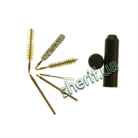 Набір для чищення пістолетів 9 мм калібр компактний (шомпол, 3 йоржі, вішер)