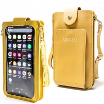 Жіноча сумка сенсорна для 2-х телефонів, документів і грошей жовта