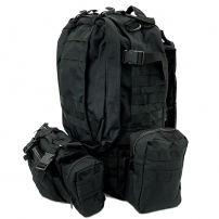 Large backpack with pouches Black, 55 l