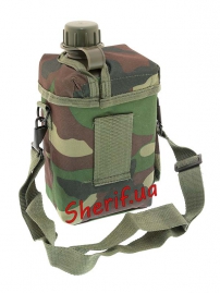 Фляга MIL-TEC Patrol 2л з чохлом та ременем Woodland