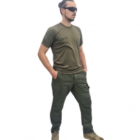 купить в Днепре Футболка COOL PASS с велкро велюром, оливкового цвета