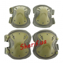 Knee pads + elbow pads X-shape Olive