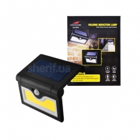 Настенный уличный светильник SH-090B-COB, 1x18650, PIR+CDS, солнечная батарея