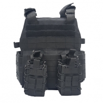 Купить в Днепре Плитоноска черная 4 подсумка под АК (М-ТМ) (комплект)