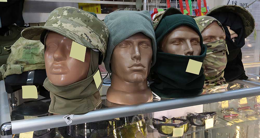 camouflage balaclavas, hats